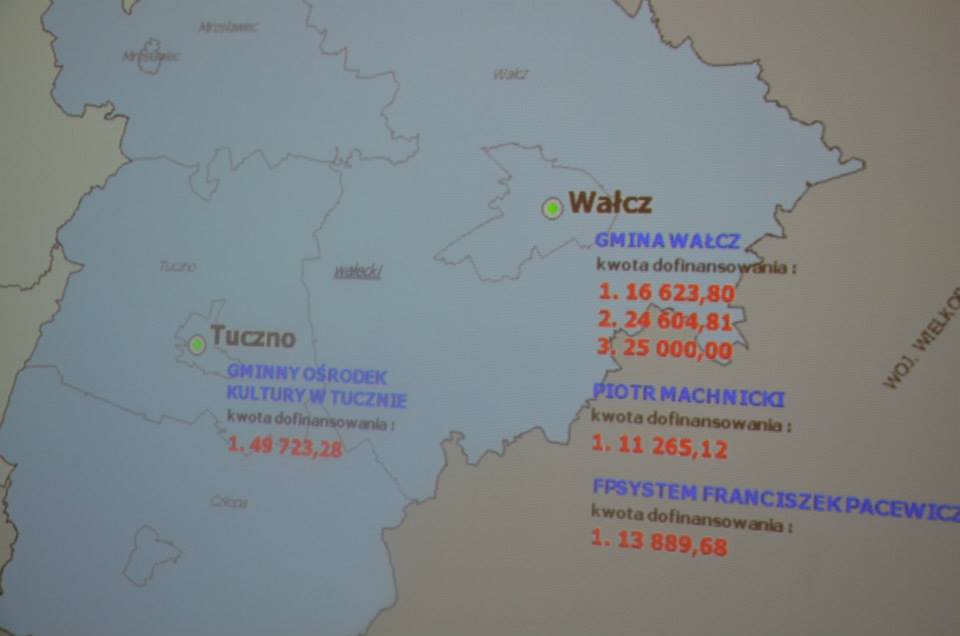 Mapa inwestycji przedstawiona podczas podpisywania umów.