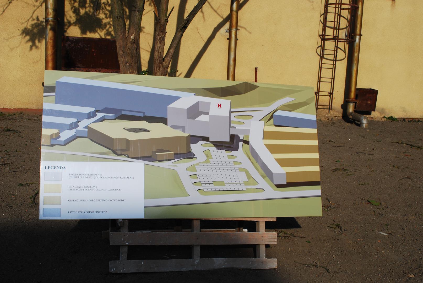 Projekt na łączną kwotę 44 048 604 zł pn. „Kompleksowa poprawa dostępności i jakości usług medycznych dla matki i dziecka - zmiana funkcji Pawilonu 2B SPS ZOZ Zdroje w Szczecinie”. Makieta pokazuje efekt finalny