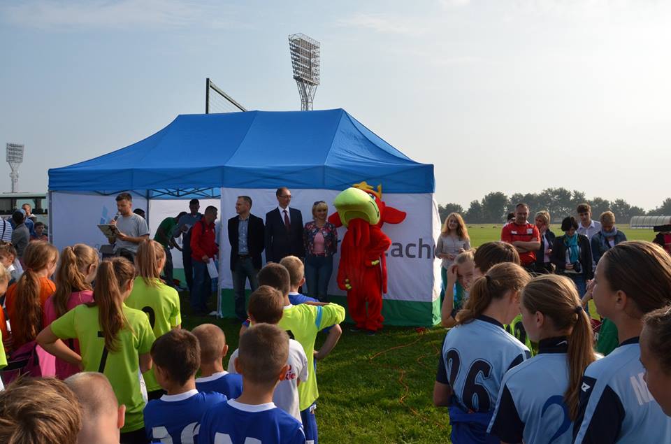 Wielki finał turnieju piłki nożnej Gryfik Cup 2014 z udziałem członek Zarządu Województwa Zachodniopomorskiego Anny Mieczkowskiej.