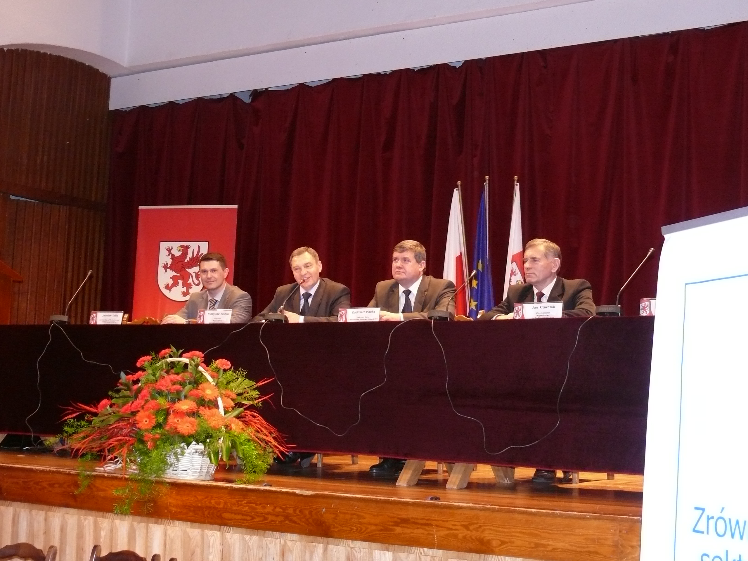 Jarosław Łojko - Dyrektor ARiMR w Szczecinie, Władysław Husejko - Marszałek Województwa Zachodniopomorskiego, Kazimierz Plocke - Sekretarz Stanu w MRiRW, Jan Krawczuk - Wicemarszałek Województwa Zachodniopomorskiego