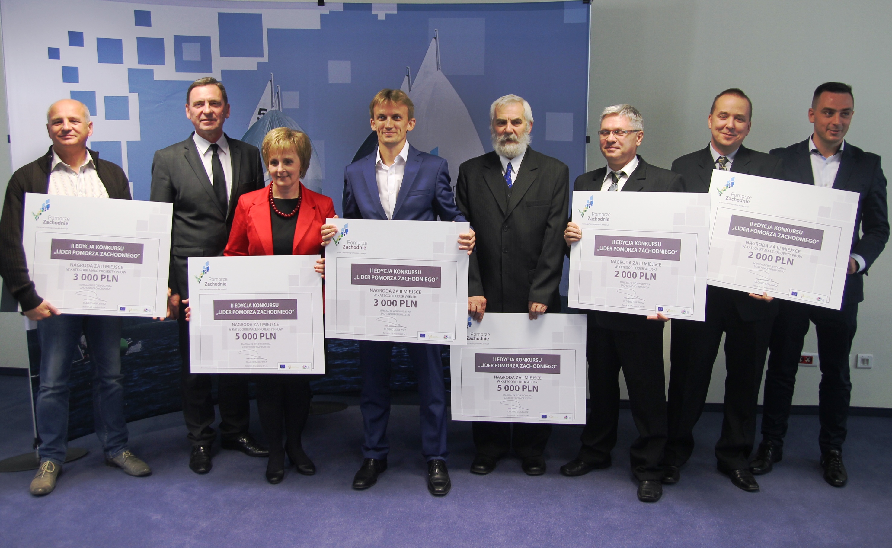 Wicemarszałek województwa Andrzej Jakubowski oraz dyrektor Gabinetu Marszałka Krzysztof Barczyk z Liderami Pomorza Zachodniego.