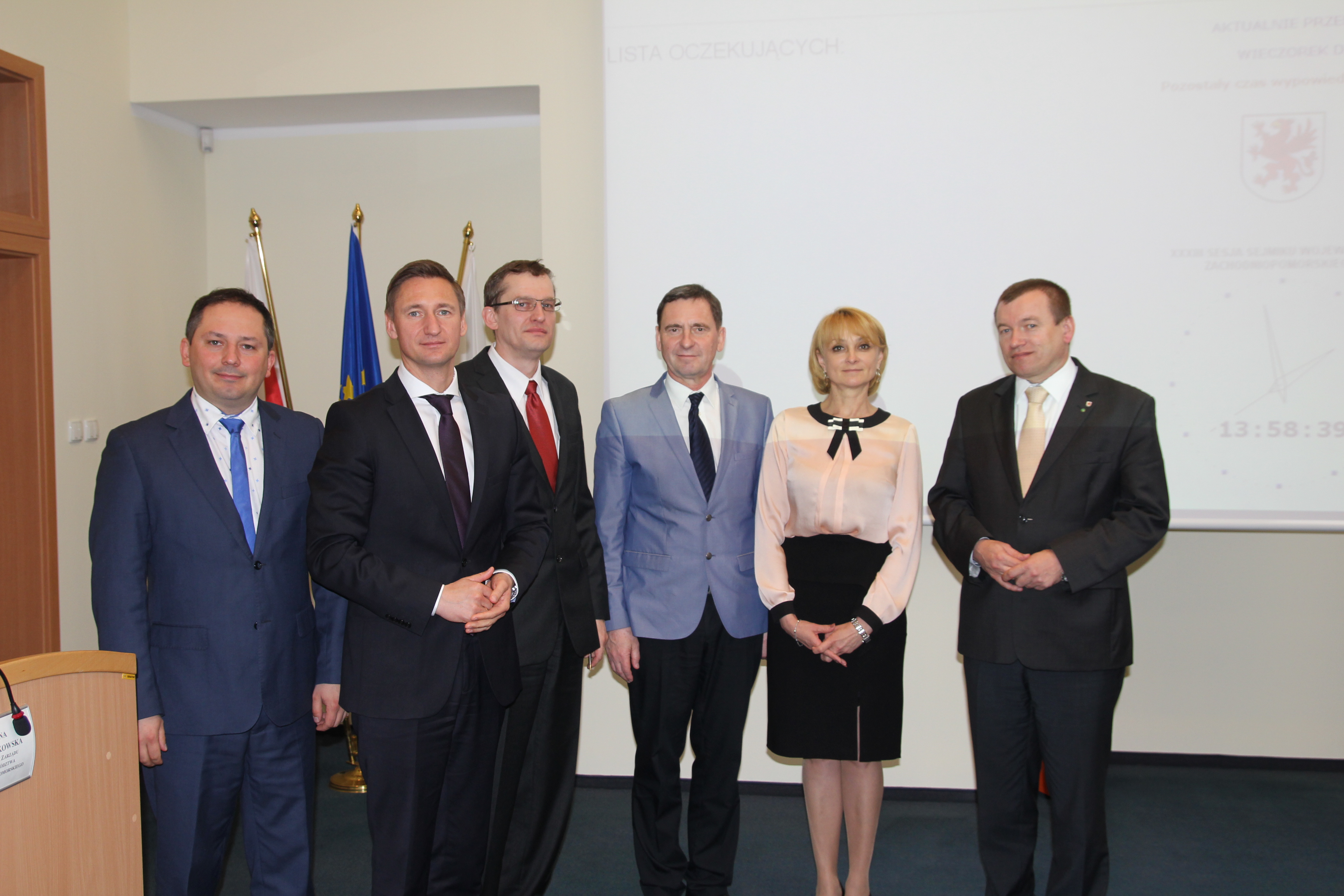 Zarząd Województwa Zachodniopomorskiego wraz z nowym skarbnikiem, 15.04.2014 r.