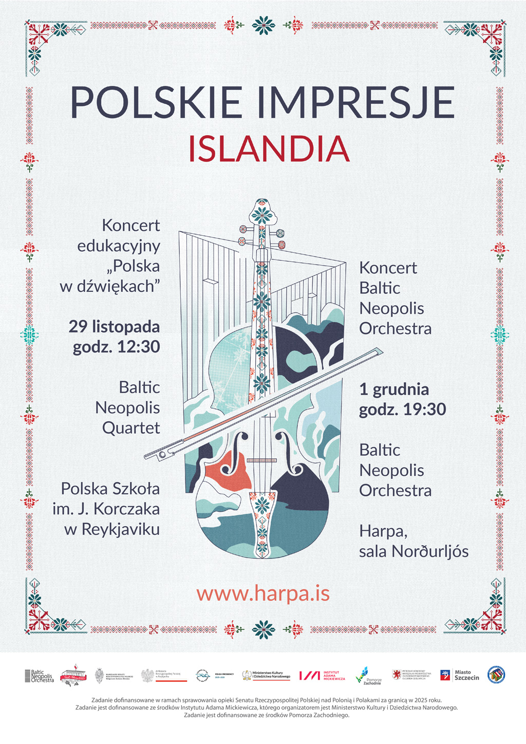 plakat promujący Polskie Impresje Islandia