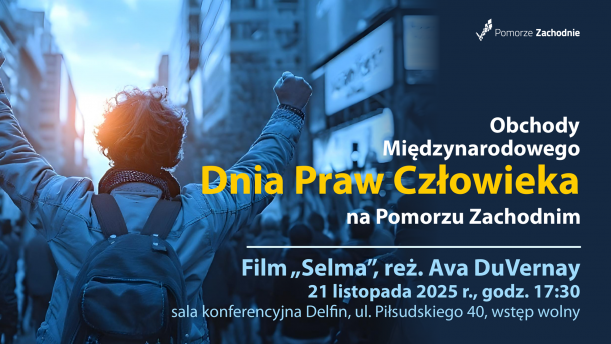 plakat zapwiadający obchody praw człowieka - film promujądcy film Selma