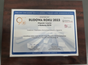 Tytuł „Budowa Roku 2023” w Konkursie Polskiego Związku Inżynierów i Techników Budownictwa w grupie Obiekty biurowe