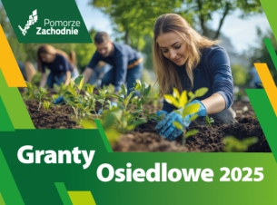 plakat z nazwą konkursu Granty Osiedlowe 