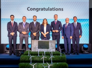 Uroczystość wmurowania kamienia węgielnego pod fabrykę wież dla morskich turbin wiatrowych w Szczecinie